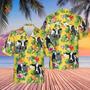 Personalized Name Holstein Friesian Cattle Pineapples All Over Printed Hawaiian Shirt