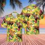 Personalized Name Red Angus Cattle Pineapples All Over Printed Hawaiian Shirt