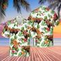 Personalized Name Red Angus Cattle Pineapples All Over Printed Hawaiian Shirt