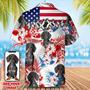 Pet Custom Photo American Flag Hawaiian Shirt, Custom Dog Cat Picture In Hawaii Aloha Beach Shirts