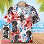 Pet Custom Photo American Flag Hawaiian Shirt, Custom Dog Cat Picture In Hawaii Aloha Beach Shirts