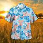 Pig Blue Floral Hawaiian Shirt, Pig Hawaiian Shirt Short Sleeve, Summer Hawaii Shirt For Farmer