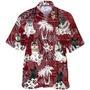 Pomsky Hawaiian Shirt, Dog Hawaii Shirt Red Tribal Pattern