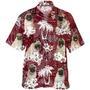 Pug Hawaiian Shirt, Dog Hawaii Shirt Red Tribal Pattern