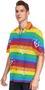 Rainbow Lgbt Striped Flag Men's Hawaiian Shirt Short Sleeves Button Down Aloha Shirts Beach