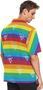 Rainbow Lgbt Striped Flag Men's Hawaiian Shirt Short Sleeves Button Down Aloha Shirts Beach