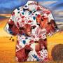 Red Angus Cattle Lovers American Flag Hawaiian Shirt, Unisex Print Aloha Short Sleeve Casual Shirt