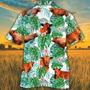 Red Angus Cattle Lovers Tropical Plant Hawaiian Shirt, Unisex Print Aloha Short Sleeve Casual Shirt