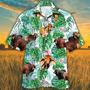 Red Brahman Cattle Lover Tropical Plants Hawaiian Shirts For Cow Lovers, Bull Cow Hawaii Shirts