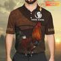 Rooster Polo Shirt Customized Name Polo Shirt