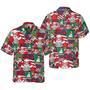 Santa With American Flag Comic Style Hawaiian Shirts, Xmas Hawaiian Shirts