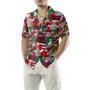 Santa With American Flag Comic Style Hawaiian Shirts, Xmas Hawaiian Shirts