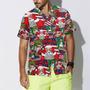 Santa With American Flag Comic Style Hawaiian Shirts, Xmas Hawaiian Shirts