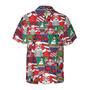 Santa With American Flag Comic Style Hawaiian Shirts, Xmas Hawaiian Shirts