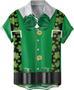 St. Patrick's Day Button Down Shirt, Funky Irish Print Unisex Hawaiian Shirt, Beach Shirts For Her