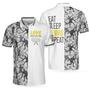 Tennis White Eat Sleep Tennis Repeat All Over Printed Polo Shirt, Gift For Tennis Players