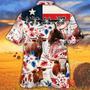 Tx Longhorn Cattle Lovers Texas Flag Hawaiian Shirt, Unisex Print Aloha Short Sleeve Casual Shirt