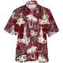 White German Shepherd Hawaiian Shirt, Cute Dog Hawaii Shirt Red Pattern