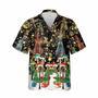 Xmas Clarinet Trumpet Button Down Hawaiian Shirt, Xmas Hawaiian Shirts