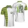 Your Hole Is My Goal Green Argyle Pattern Polo Shirt, White And Green Golfing Shirt For Male Golfers Coolspod