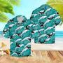 Amazing Black And White Whale Sea Waves Pattern , For Summer Unisex Hawaiian Shirt Aloha Shirt