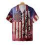 American Flag Fire Dept Firefighter Hawaiian Shirt, Fire Department Logo Firefighter Shirt For Men Summer Gifts