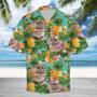 Beautiful Tropical Pineapple Mix British Longhair Print Hawaiian Shirt Summer Gifts