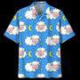 Blue Moon And Sheep Illustration Hawaiian Shirt Summer Gifts