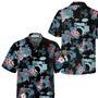 Blue Tropical Flower Drum , Drum Shirt For Men, Gift For Drummers Unisex Hawaiian Shirt Aloha Shirt