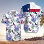 Bluebonnet Texas Hawaiian Shirt Purple Version, Button Down Floral And Flag Texas Shirt, Proud Texas Shirt For Men Summer Gifts