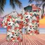 Brahman Hibicus Floral Us Flag , Summer Aloha Shirt Men And Women Unisex Hawaiian Shirt Aloha Shirt