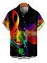 Colorful Musical Note Print Casual Shirt, For Men Unisex Hawaiian Shirt Aloha Shirt