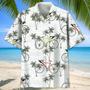 Cycling Floral Background , For Men, Summer Gift, Gift For Cycling Lover Unisex Hawaiian Shirt Aloha Shirt