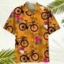 Cycling Orange Tropical , Funny Cycling Shirt, Cycling Shirt, Cyclist Shirt, Bicycle Gift, Biking Gift, Bike Gift Unisex Hawaiian Shirt Aloha Shirt