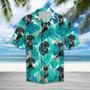 Doberman Hiding Behind Tropical Leave Hawaiian Shirt Summer Gifts