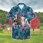 Farmer Ew People Cute Animals Tropical Plants Background Hawaiian Shirt Summer Gifts