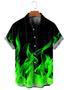 Flame Pattern Short Sleeve Shirt, For Men And Women Unisex Hawaiian Shirt Aloha Shirt