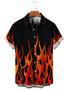 Flame Pattern Short Sleeve Shirt, For Men And Women Unisex Hawaiian Shirt Aloha Shirt