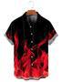 Flame Pattern Short Sleeve Shirt, For Men And Women Unisex Hawaiian Shirt Aloha Shirt