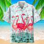 Flamingo Green Tropical , Aloha Shirts Short Sleeve Beach Holiday Casual Shirts Unisex Hawaiian Shirt Aloha Shirt