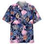 Flamingo Tropical , Short Sleeve Summer Vacation Beach Shirts For Men Unisex Hawaiian Shirt Aloha Shirt