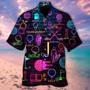 Golf Equipment Neon In Black Hawaiian Shirt Summer Gifts