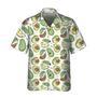 Hand Drawn Cute Avocado Pattern Hawaiian Shirt, Funny Avocado Shirt, Short Sleeve Avocado Print Shirt Summer Gifts