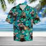 Happy Ferret Tropical Palm Leaves Summer Vacation Gift Hawaiian Shirt Summer Gifts