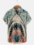 Hawaiian Vintage Shark Print Men's Hawaiian Shirt, Independence Day Hawaiian Shirt Unisex Hawaiian Shirt Aloha Shirt