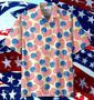 Heart Pattern Independence Day Patriotic Unisex Hawaiian Shirt Aloha Shirt