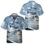 Helicopter On Ocean Background Hawaiian Shirt, Unique Helicopter Shirt For Men Summer Gifts