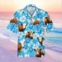 Hereford Blue Floral Hawaiian Shirt, Cow Hawaii Shirt, Cow Lovers Shirt For Men Summer Gifts