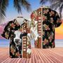 Hibiscus Flowers Holstein Cattle Brown , Cow , Summer Gifts For Men And Women Unisex Hawaiian Shirt Aloha Shirt