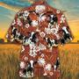 Holstein Friesian Red Tribal Hawaiian Shirt, Animal Cow Short Sleeve Hawaiian Aloha Shirt For Men, Women Summer Gifts